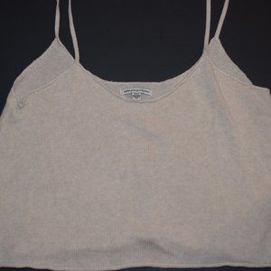 American Eagle Knit Crop Top Cream